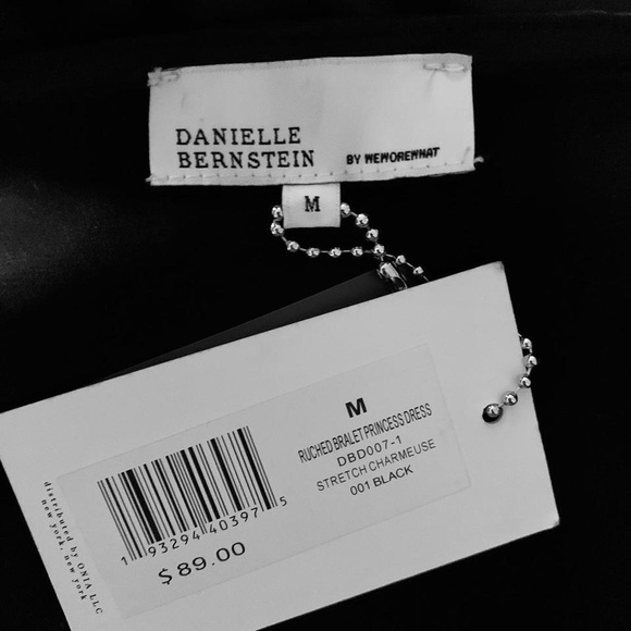 Danielle Bernstein for WeWoreWhat Black Satin Sleeveless Slip Dress, NWT,medium - Picture 3 of 4